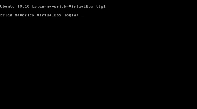 Ubuntu 10.10 brian-maverick-VirtualBox tty1